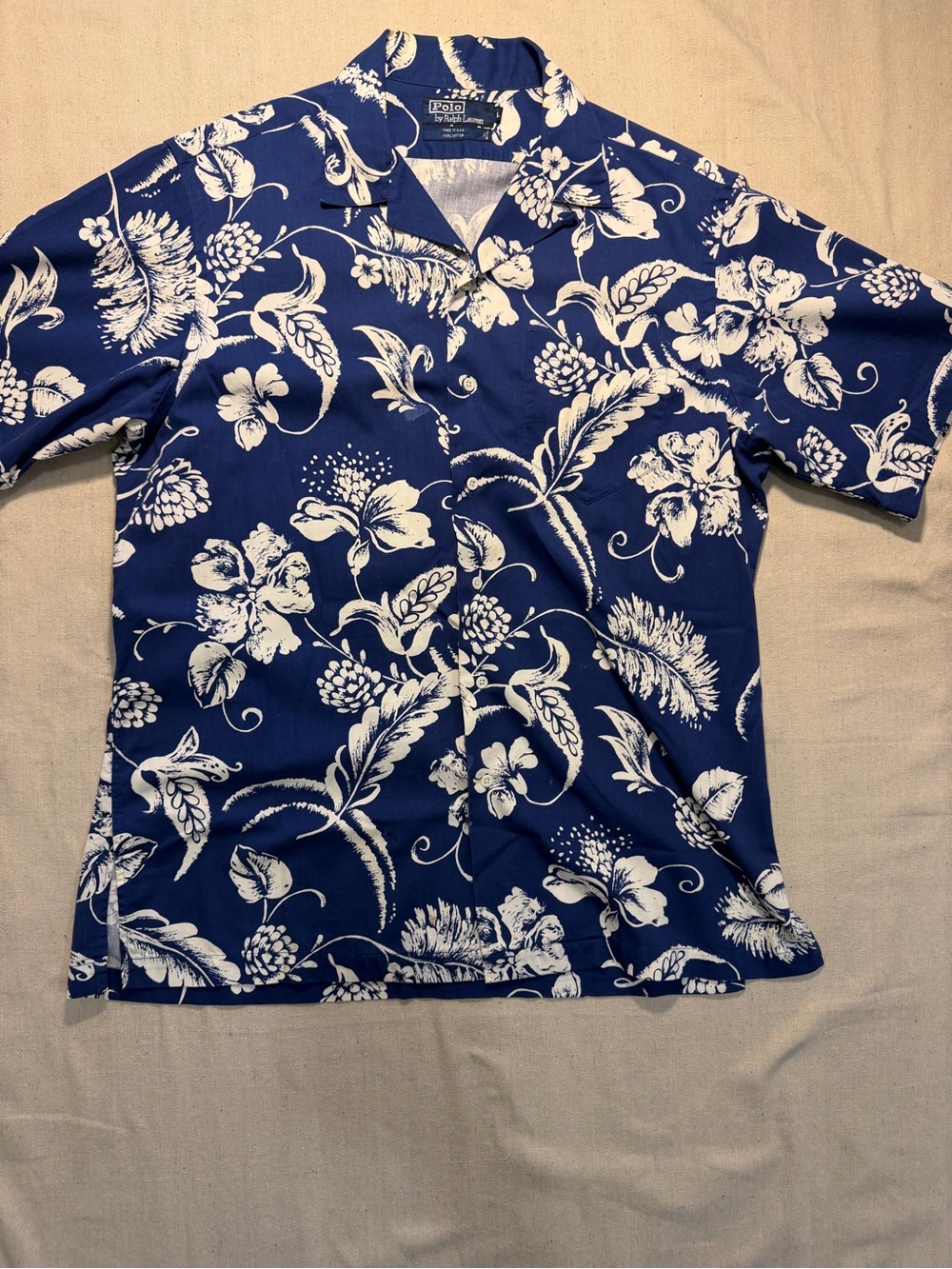 Vintage Polo Ralph Lauren Shirt Clayton Camp Loop Collar Batik Tiki Mens Large